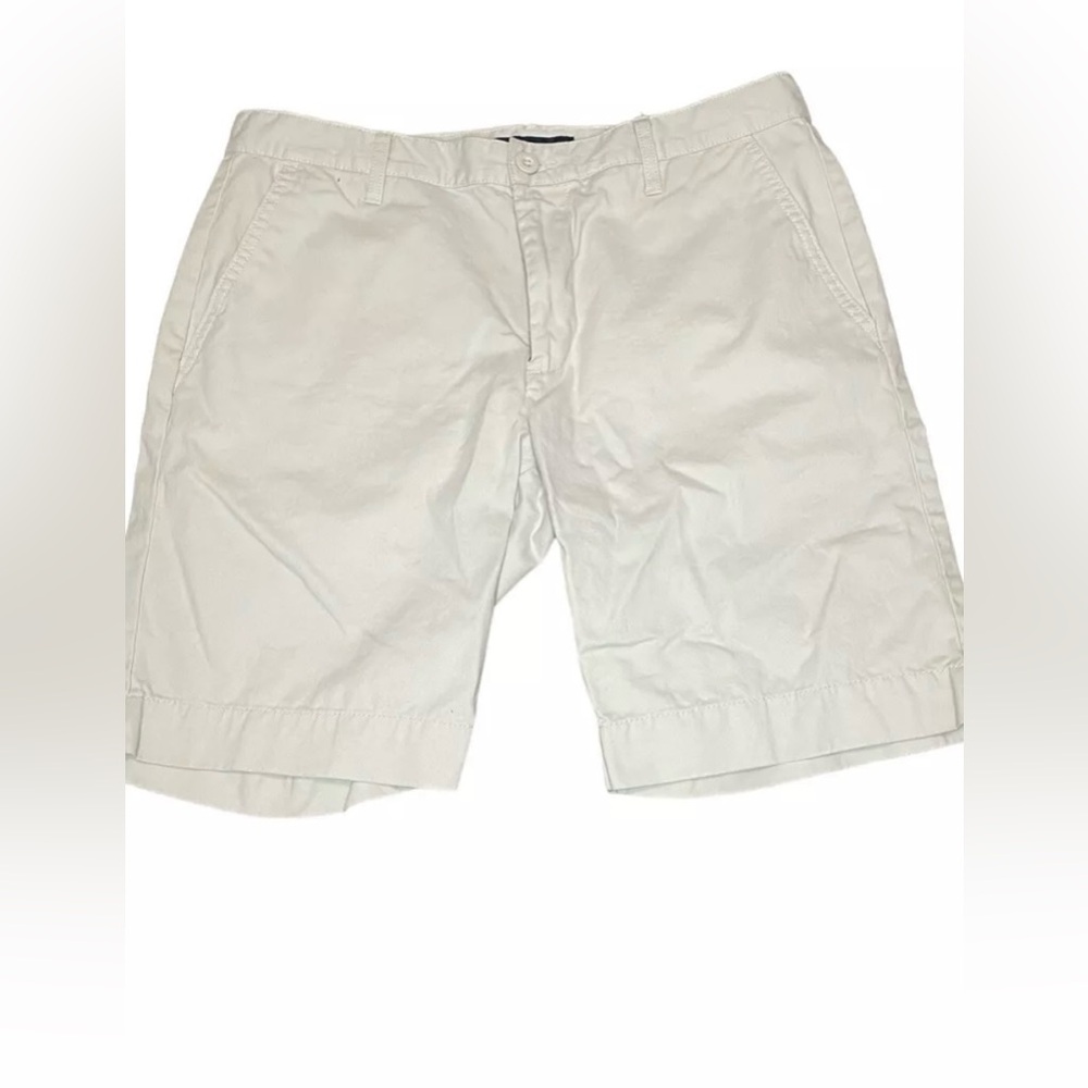 US Polo Assn USPA Chino Shorts Mens 34 White Stretch 10" Inseam Golf Casual